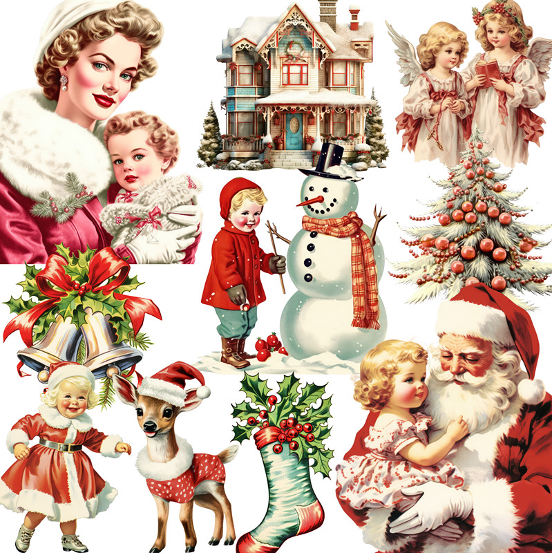 Kids Toys Vintage - Vintage Christmas Stickers Crafts And Scrapbooking