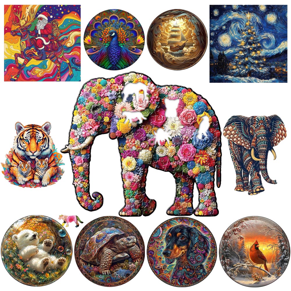 Kids Toys Elephant - Elephant Bird Tiger Wood Jigsaw High