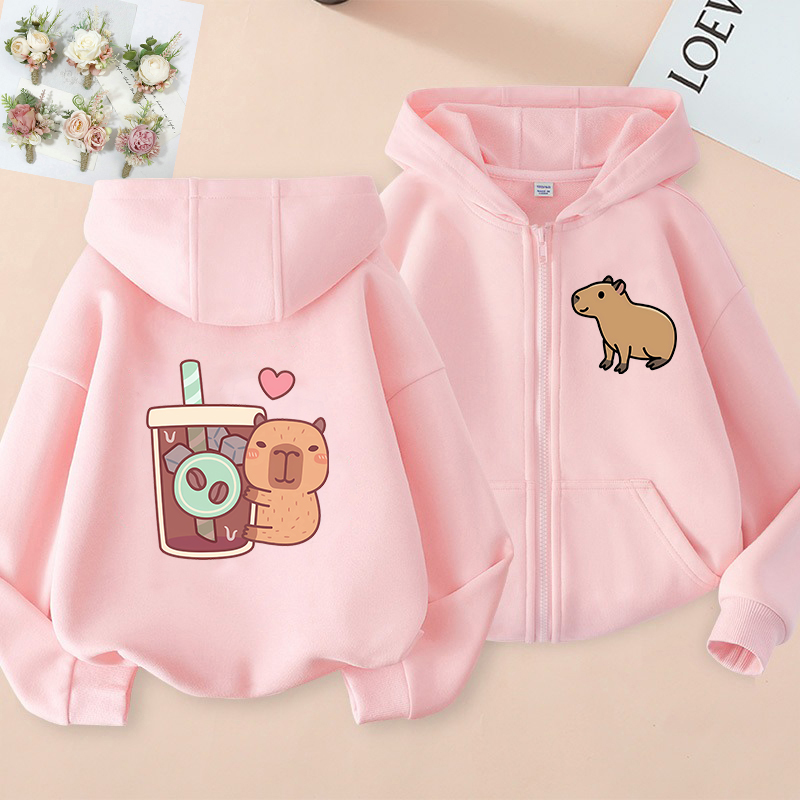 Zip Up Hoodie Kawaii Kids Capy - Kids Zip Toys ulasan dan harga