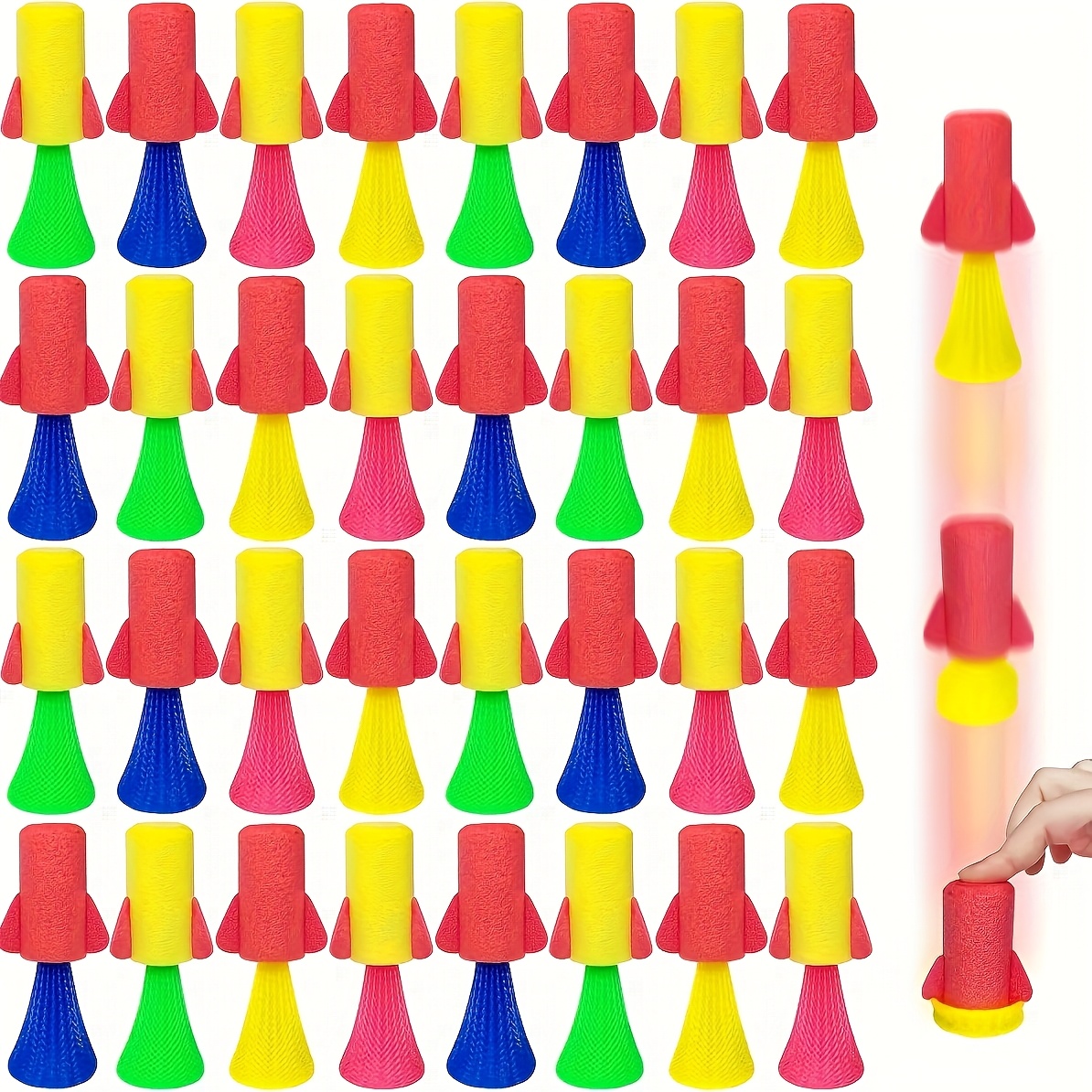12/24Pcs Jumping Spring Rocket - Kids Toys Jumping Poppers ulasan dan harga
