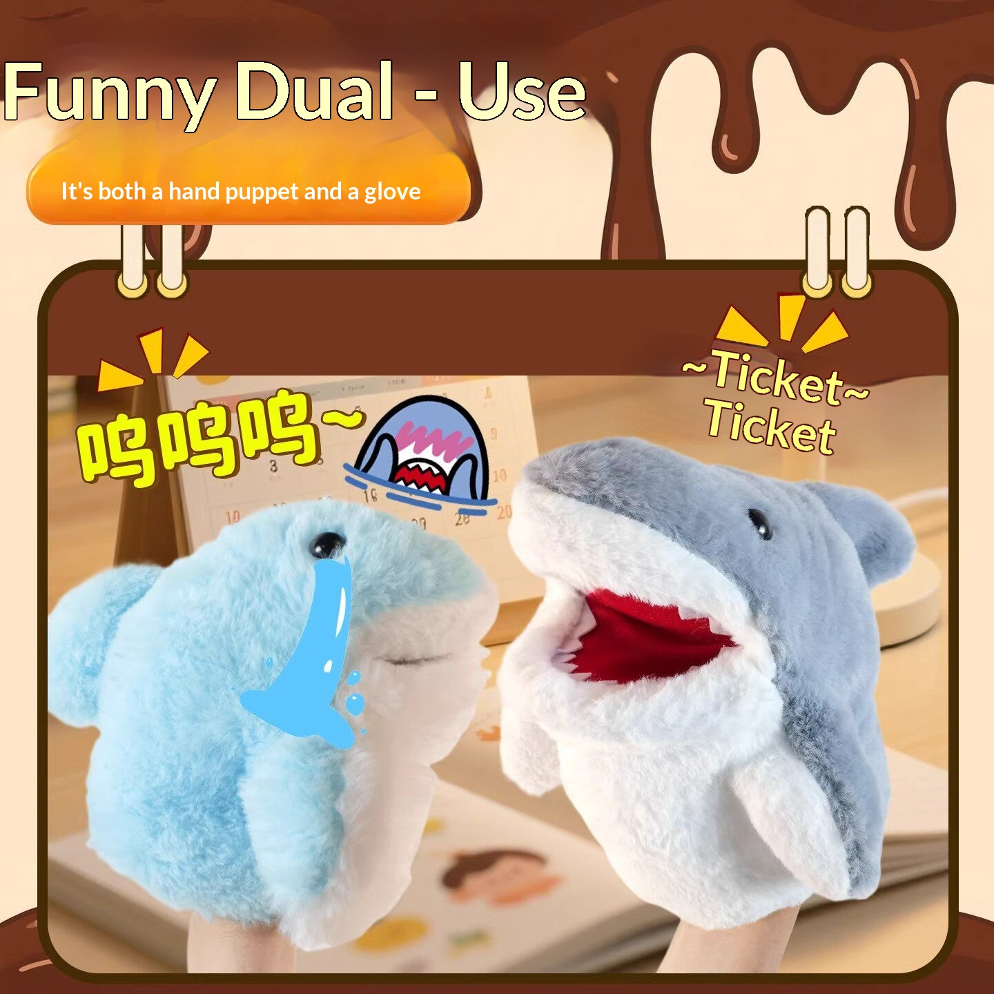 Shark Hand Puppet Plush Shark  - Kids Toys Idea ulasan dan harga