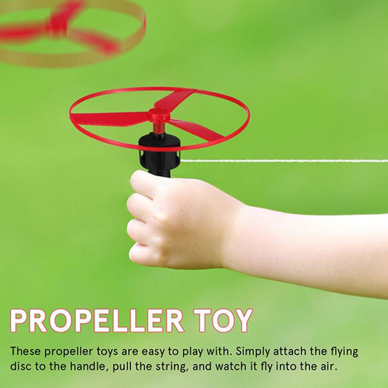 10 set Pull String Flying Disc - Kids Zip Toys ulasan dan harga