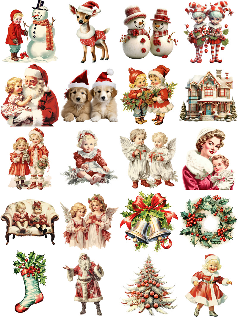 Vintage Christmas Stickers Cra - Kids Toys Vintage ulasan dan harga