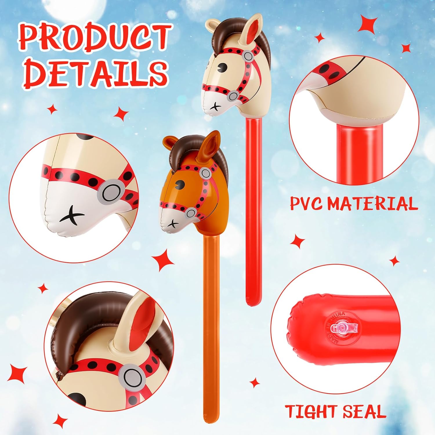 Inflatable Stick Horse Pony He - Kids Toys Horse ulasan dan harga