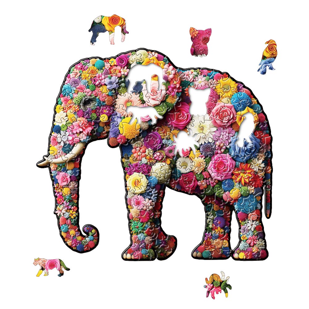 Elephant Bird Tiger Wood Jigsa - Kids Toys Elephant ulasan dan harga